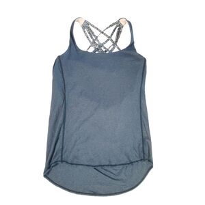 Lululemon Women's Free To Be Wild Blue 2 In 1‎ Strappy Tank Sports Bra Size 8